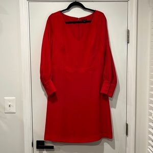 Ann Taylor Vibrant Red Long Sleeve Dress